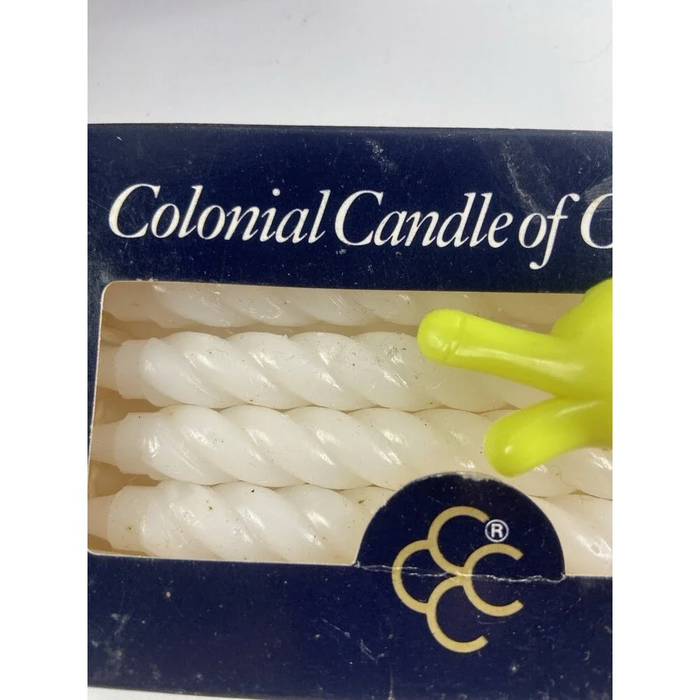 Colonial Candle Cape Cod Twist Angelabra White (3) 12ct Boxes Taper 4 1/2” Chime